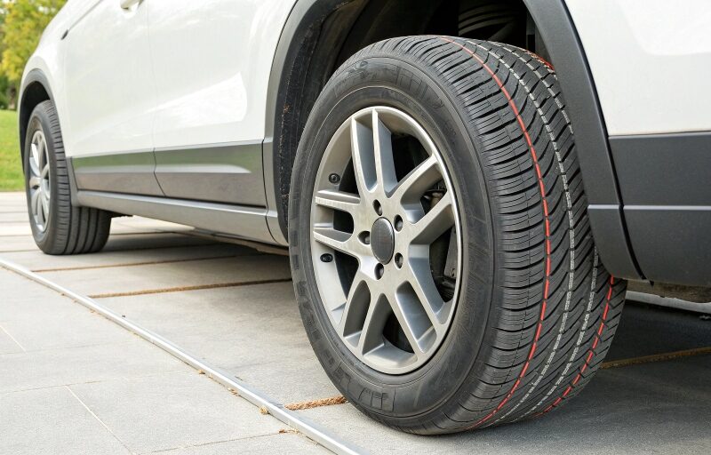 Tire rotation diagram showing recommended patterns for moving tires between front, rear, and sides to ensure even wear and smooth driving.