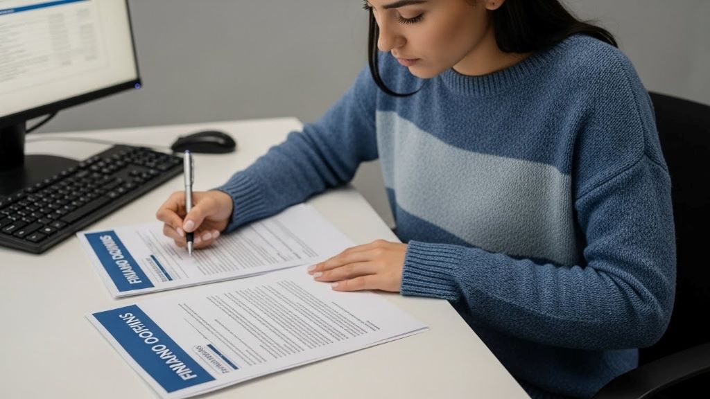 Driver reviewing auto repair financing options and payment plan documents