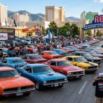 Rows of classic American muscle cars at Hot August Nights Reno 2026