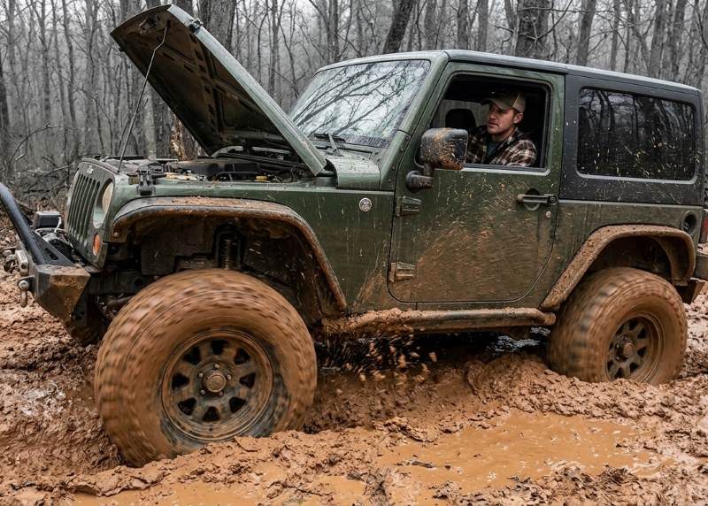 Phoenix off road vehicle climbing a rocky desert trail