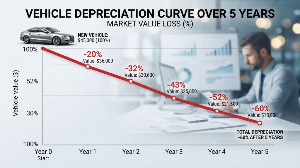 Used car losing value over time due to depreciation