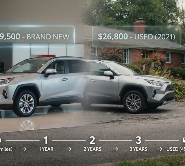 Car depreciation value declining over several years