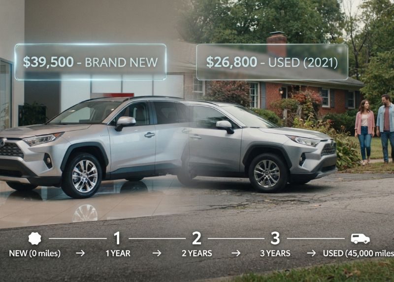 Car depreciation value declining over several years