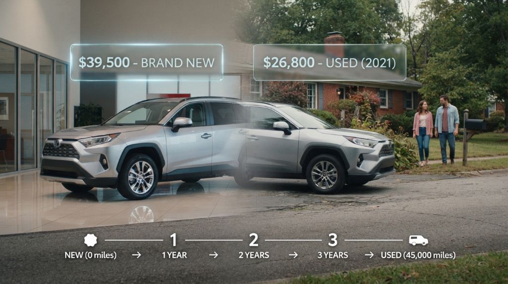Car depreciation value declining over several years