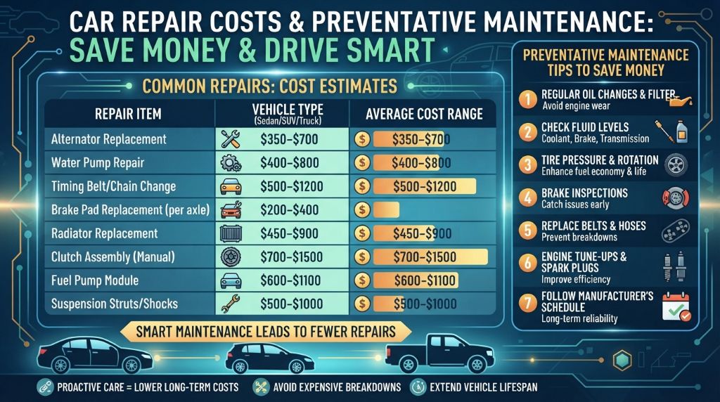 Car repair costs and maintenance solutions